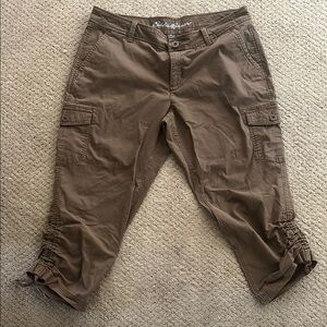 Eddie Bauer Women’s 14P Brown Convertible Cargo Capris or Pants